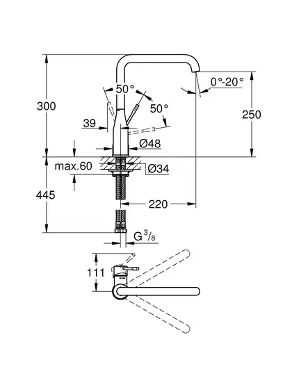 Змішувач для кухні Grohe Essence, графіт матовий (30269AL0)