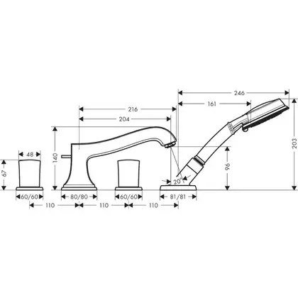 Змішувач для ванни Hansgrohe Metropol Classic (31315000)