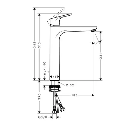 HANSGROHE Focus E 230 Змішувач для умивальника, хром (31531000)
