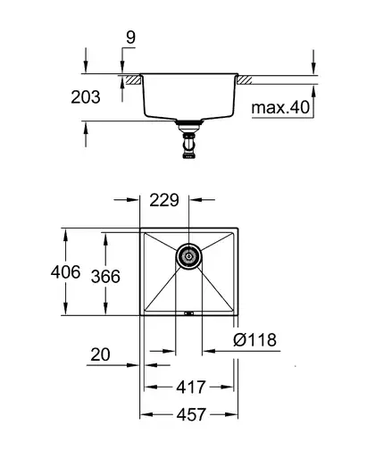 Grohe K700U Композитная мойка для кухни (31653AP0)