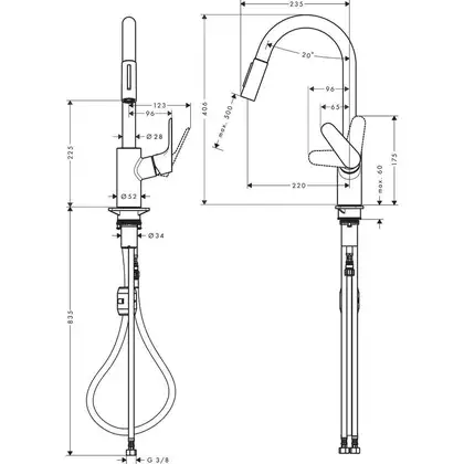 Hansgrohe Focus Змішувач для кухні, хром (31815000)