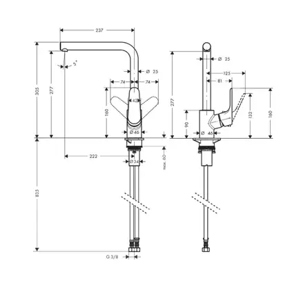 Hansgrohe Focus 280 Змішувач для кухні, нерж. сталь (31817800)