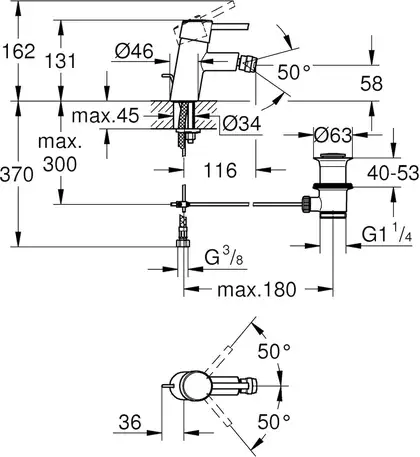 Змішувач для біде Grohe Concetto, хром (32208001)