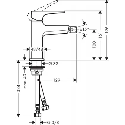 Hansgrohe Metropol Змішувач для біде, хром (32520000)