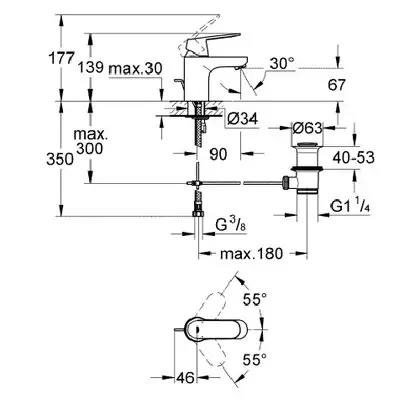 Grohe Eurosmart Cosmopolitan Змішувач S, хром (32825000)