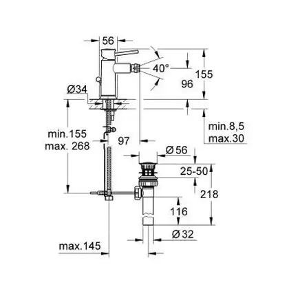 Grohe BauClassic Смеситель для биде, хром (32864000)