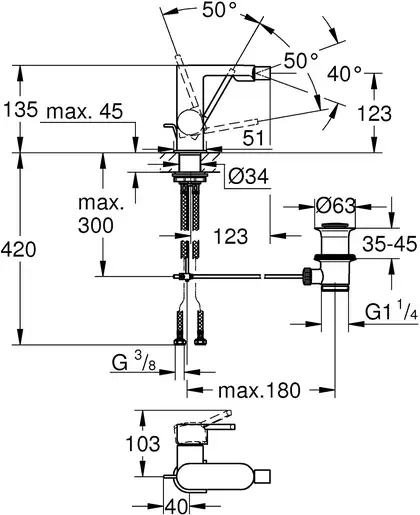 Grohe Plus Змішувач для біде, хром (33241003)