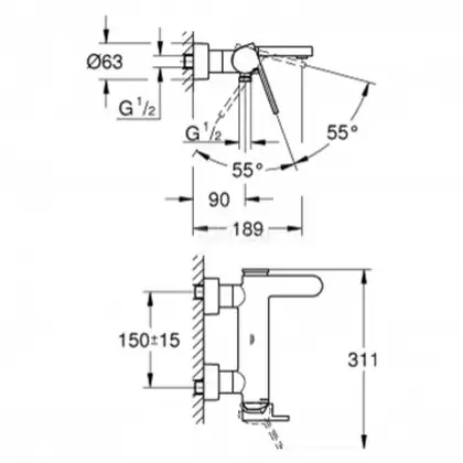 Grohe Plus Змішувач для ванни, хром (33553003)