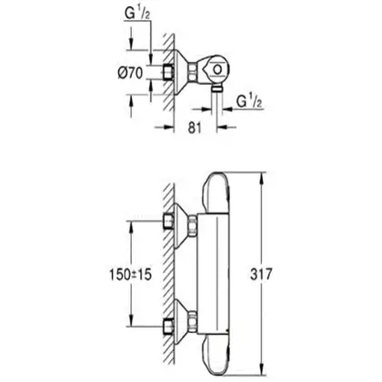 Термостат для душу Grohe Grohtherm 1000 New (34143003) Термостат для душу Grohe Grohtherm 1000 New (34143003)