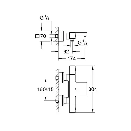 Grohe Grohtherm Cube Термостат для ванны, хром (34497000)
