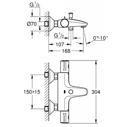 Grohe Grohtherm 800 Термостат для ванни, хром (34576000)