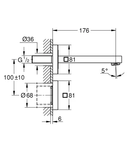 Інфрачервоний змішувач для раковини GROHE Eurocube E 220V (36442000)