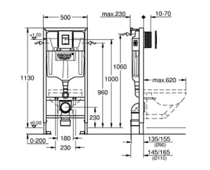 Grohe Solido 3 в 1 Інсталяція для унітазу (38811KF0)