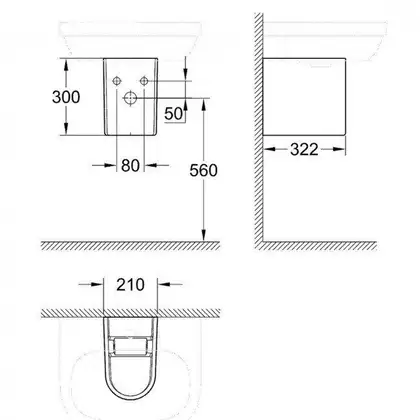 Полупьедестал для умивальника, GROHE EURO CERAMIC (39201000)