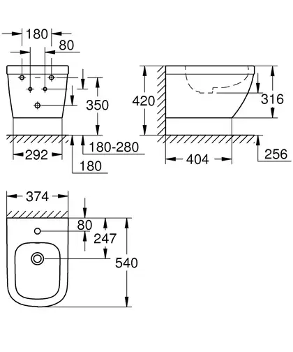 Grohe EuroCeramic Биде подвесное, белое (39208000)