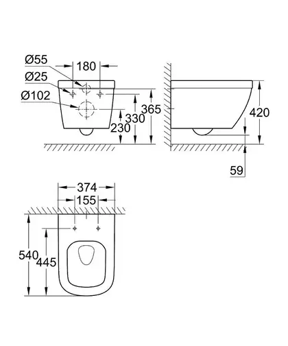 Підвісний унітаз Grohe Euro Ceramic (39328000)