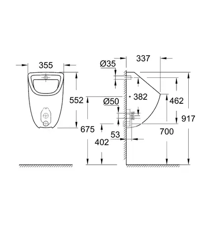 Grohe Bau Ceramic Пісуар, білий (39438000)