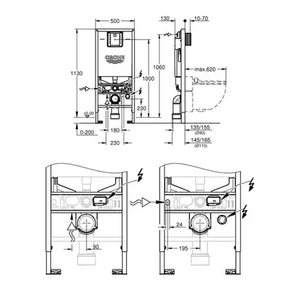 Grohe Rapid SLX Інсталяція для унітазу 3 в 1 (39598000)