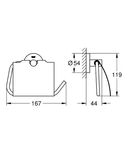 Тримач туалетного паперу Grohe Essentials з кришкою, холодний світанок глянець (40367GL1)
