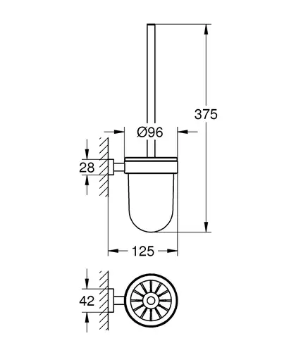 Туалетна щітка Grohe Essentials Cube в комплекті, матовий графіт (40513AL1)