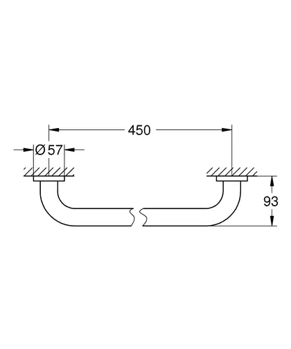 Поручень для ванни Grohe Essentials 450 мм, хром (40793001)