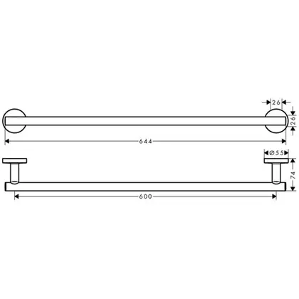 Полотенцедержатель, Hansgrohe Logis Universal, хром (41716000)