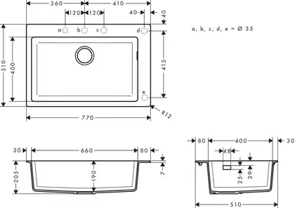 Hansgrohe S 51 Кухонна мийка, Graphite Black (43313170)