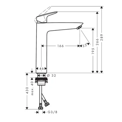 Hansgrohe Logis 190 Змішувач для умивальника, хром (71090000)