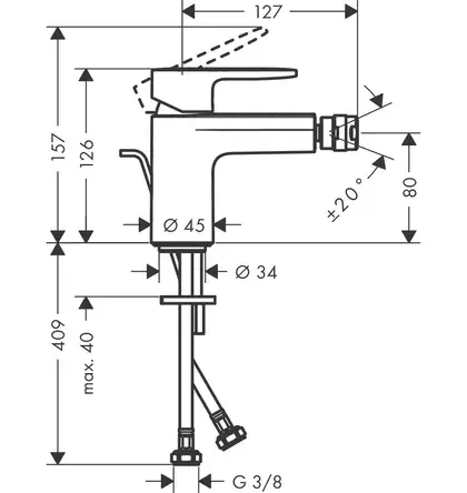 HANSGROHE Vernis Blend Змішувач для біде, чорний матовий (71210670)