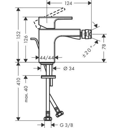 Hansgrohe Vernis Shape Змішувач для біде, чорний матовий (71211670)