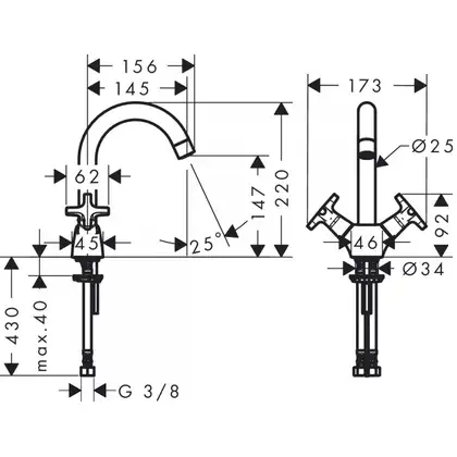 Змішувач для умивальника Hansgrohe Logis Classic 150 LowPressure, хром (71271000)