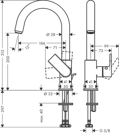 Hansgrohe Vernis Shape 200 Змішувач для умивальника, хром (71564000) Hansgrohe Vernis Shape 200 Змішувач для умивальника, хром (71564000)