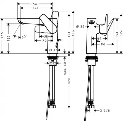 Hansgrohe Talis E 150 Змішувач для умивальника, чорний матовий (71754670)