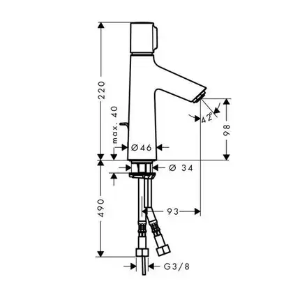 Hansgrohe Talis Select S 100 Змішувач для умивальника, хром (72042000)
