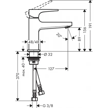 Змішувач для умивальника Hansgrohe Metropol 100 (74500000)