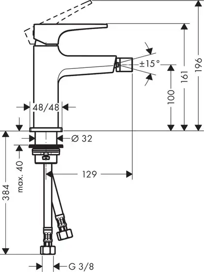 Hansgrohe Metropol Loop Змішувач для біде, хром (74520000) Hansgrohe Metropol Loop Змішувач для біде, хром (74520000)