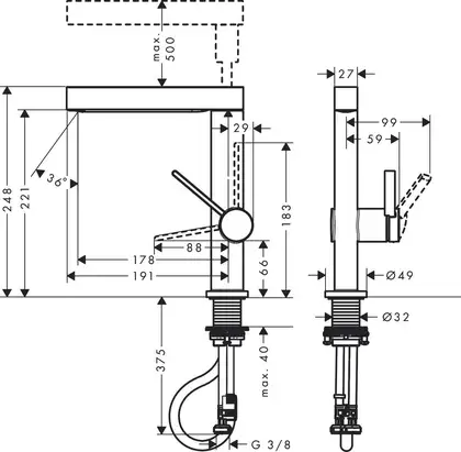Hansgrohe Finoris 230 Змішувач для умивальника, хром (76063000)