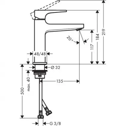 Змішувач для умивальника Hansgrohe Metropol 100 (32500990)