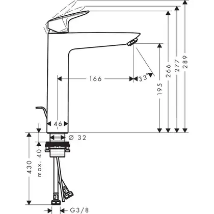 Змішувач для умивальника Hansgrohe Logis 190 (71095000)