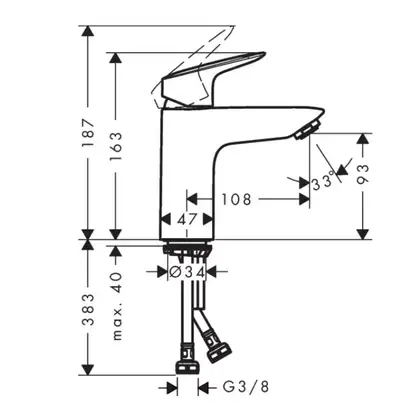 Змішувач для умивальника Hansgrohe Logis 100, хром (71101000)