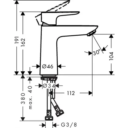 Hansgrohe Talis E 110 Змішувач для раковини, чорний (71710340)