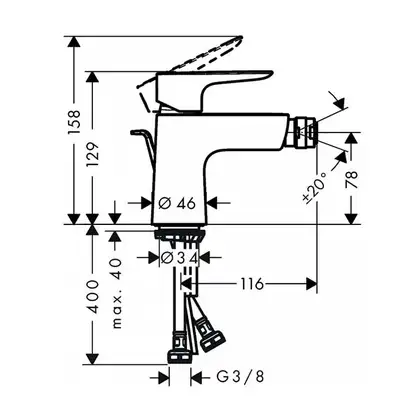 Hansgrohe Talis E Змішувач для біде, золото (71720990)