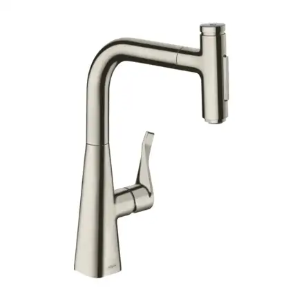 Змішувач для кухні Hansgrohe Metris Select 240 2jet sBox з витяжним душем, сталевий (73817800) Змішувач для кухні Hansgrohe Metris Select 240 2jet sBox з витяжним душем, сталевий (73817800)