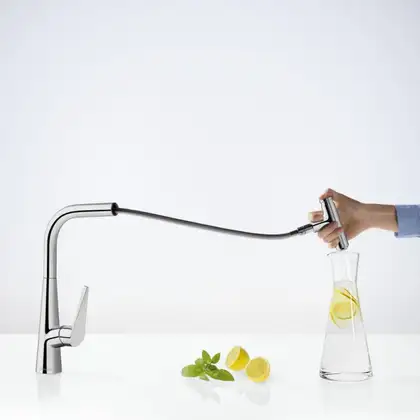 Змішувач для кухні Hansgrohe Talis Select 300 2jet з висувним виливом, хром (73867000)