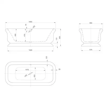 Ванна акрилова Knief Retro 180x85 (0100090/010009106) (0100090_010009106)