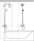 Душова система Hansgrohe E Showerpipe 280 1jet для ванни, хром (27687000)