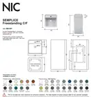 Nic-Design Умивальник окремо стоячий Nic Design Semplice 40х40х85 см з отвором під змішувач, злив у стіну, Sabbia матовий (001371051)