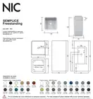 Nic-Design Умивальник окремо стоячий Nic Design Semplice 40х40х85 см без переливу, зі зливом у стіну, Salvia матовий (001372067)