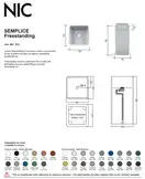 Nic-Design Умивальник окремо стоячий Nic Design Semplice 40х40х85 см без переливу, злив у підлогу, Sabbia матовий (001373051)