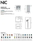 Nic-Design Умивальник окремо стоячий Nic Design Semplice 40х40х85 см з отвором під змішувач зі зливом в підлогу, білий матовий (001374003)
